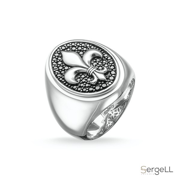 #anillo flor de lis hombre anillo sello plata significado #Thomas Sabo TR1803-051-11 anillos regalar
