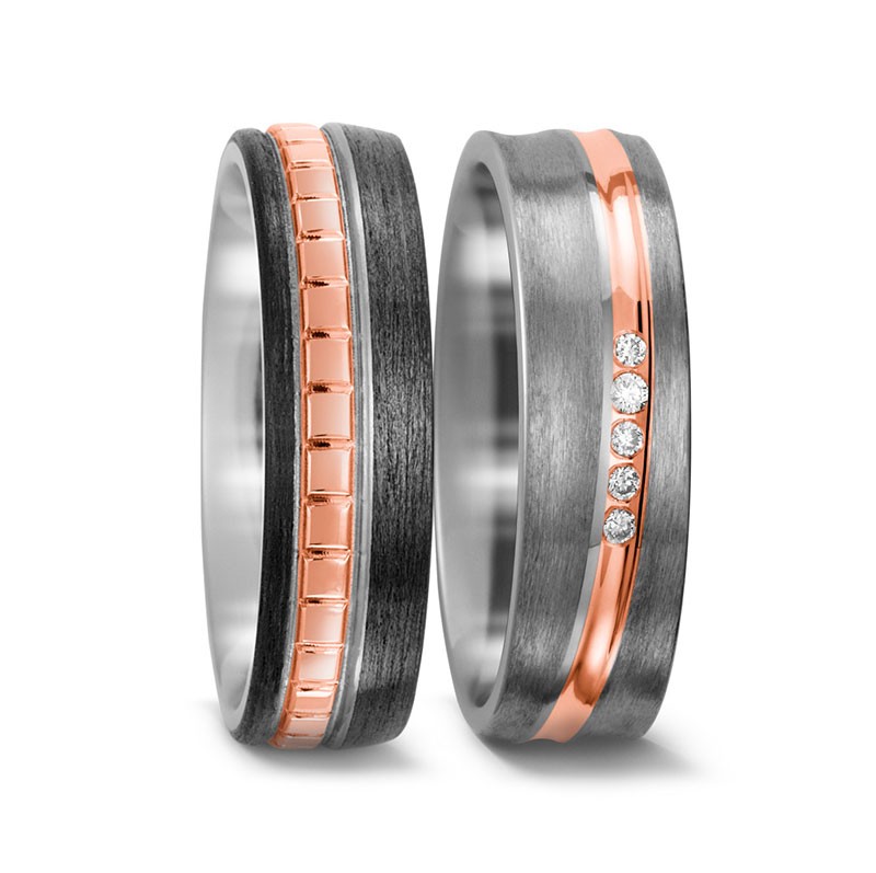 Alianzas y anillos de boda titanio carbono