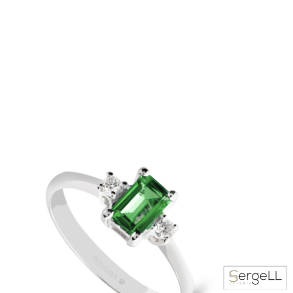 Anillo compromiso esmeralda verde anillos