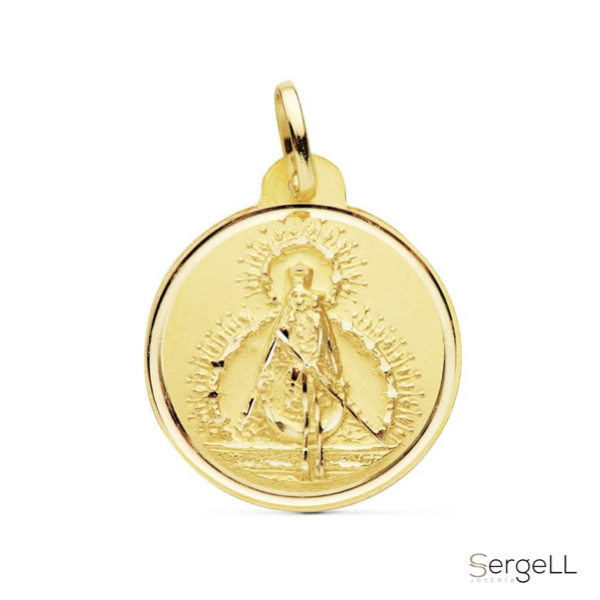 Medalla Virgen de la cabeza oro 18 quilates 22 mm