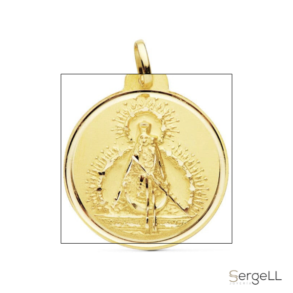 Medalla Virgen de la cabeza oro 18 quilates 22 mm