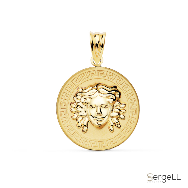 Colgante cabeza de medusa de oro versace selección collares y medallon griego