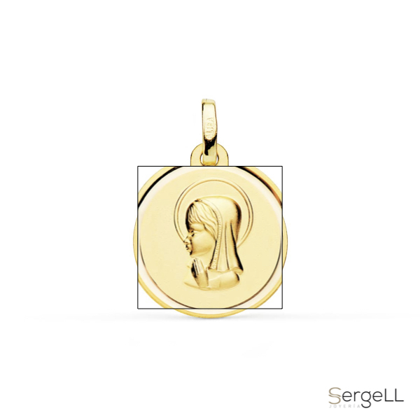 Medalla Oro 18k Virgen niña 16 mm selección de medallas de vírgenes