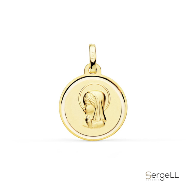 Medalla Oro 18k Virgen niña 16 mm selección de medallas de vírgenes