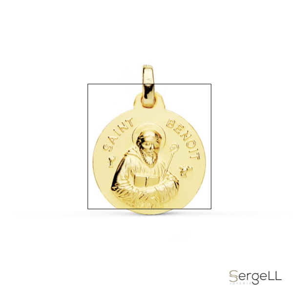 Medalla de san benito pequeña oro 18k
