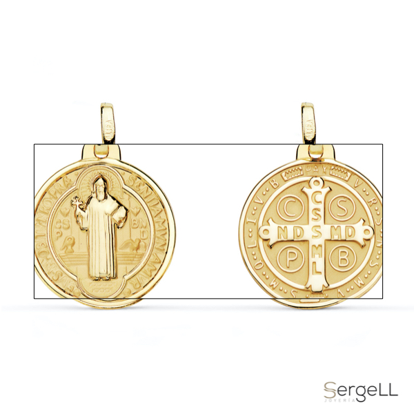 Medalla San Benito Oro 18k selección de medallas de Santos