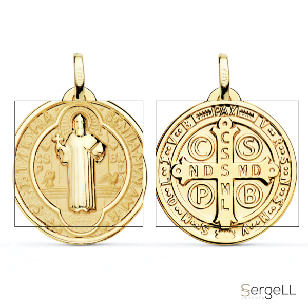 San Benito Santo Medalla oro 18k selección de medallas de santos para comprar