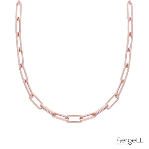Cadena de oro rosa para mujer eslabones medianos selección de cadenas color rosado