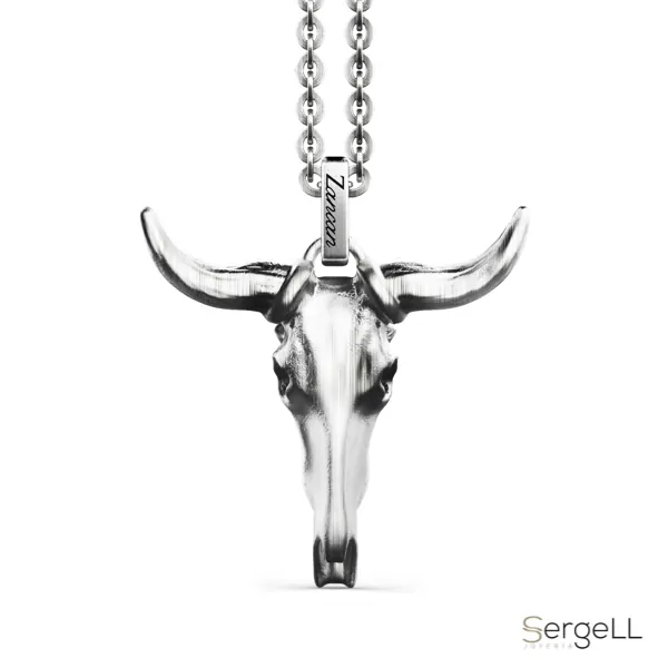 Colgante cabeza de bufalo plata para hombre Zancan gioielli joyas para comprar en Murcia Madrid online