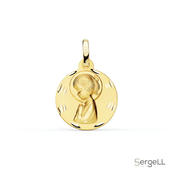 Medalla oro virgen niña 18k ideal como regalo de comunion